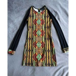 MINKPINK Geometric Mesh Sleeve Bodycon Dress (s)